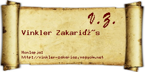 Vinkler Zakariás névjegykártya